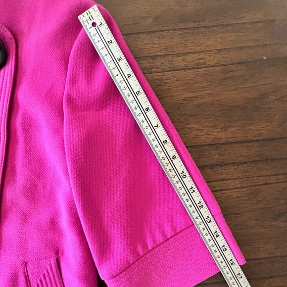 Kensie 3/4 sleeve full zip vibrant pink jacket with pockets size small - Picture 14 of 16